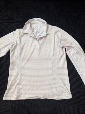 Nike White Long Sleeve Pullover with Subtle Stripe Detail
